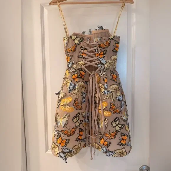NWOT BRONX AND BANCO Bella Butterfly Maraya Multi Strapless Mini Dress, - Picture 7 of 16